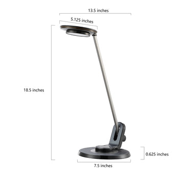 Dixon 18.5" Aluminum Contemporary Minimalist Adjustable Dimmable USB Charging LED Task Lamp - JONATHAN Y